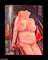 Betrayal oil on linen expressionist artwork by the Maine artist D. Loren Champlin