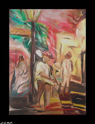 music of new orleans abstract cityscape urban representational by champlin