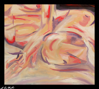 reclining nude by Maine expressionist champlin abstract figurative portrait nude