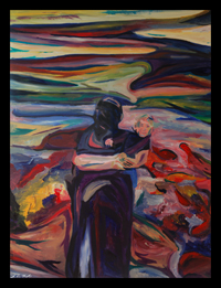 song of fall from songs of the son series expressionist abstract figurative portrait by maine artist d loren champlin