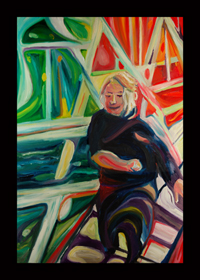 song of joy from the songs of the son series expressionist abstract figurative portrait by maine artist d loren champlin