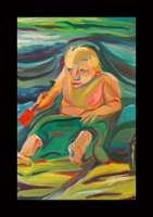 song of mischief from the songs of the son series expressionist abstract figurative portrait by maine artist d loren champlin